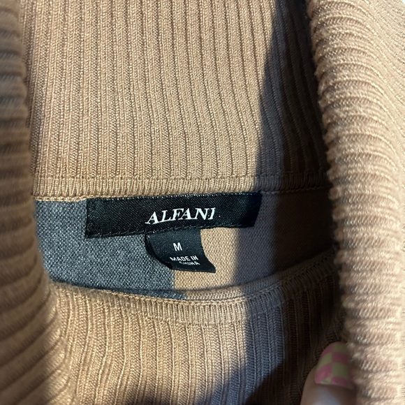 Alfani Ribbed Knit Sweater in Tan and Gray - Picture 2 of 2